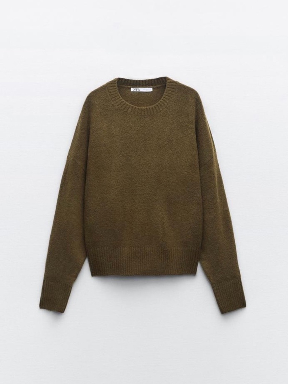 Zara Oversized Soft Knit Cozy Sweater in Moss Green
